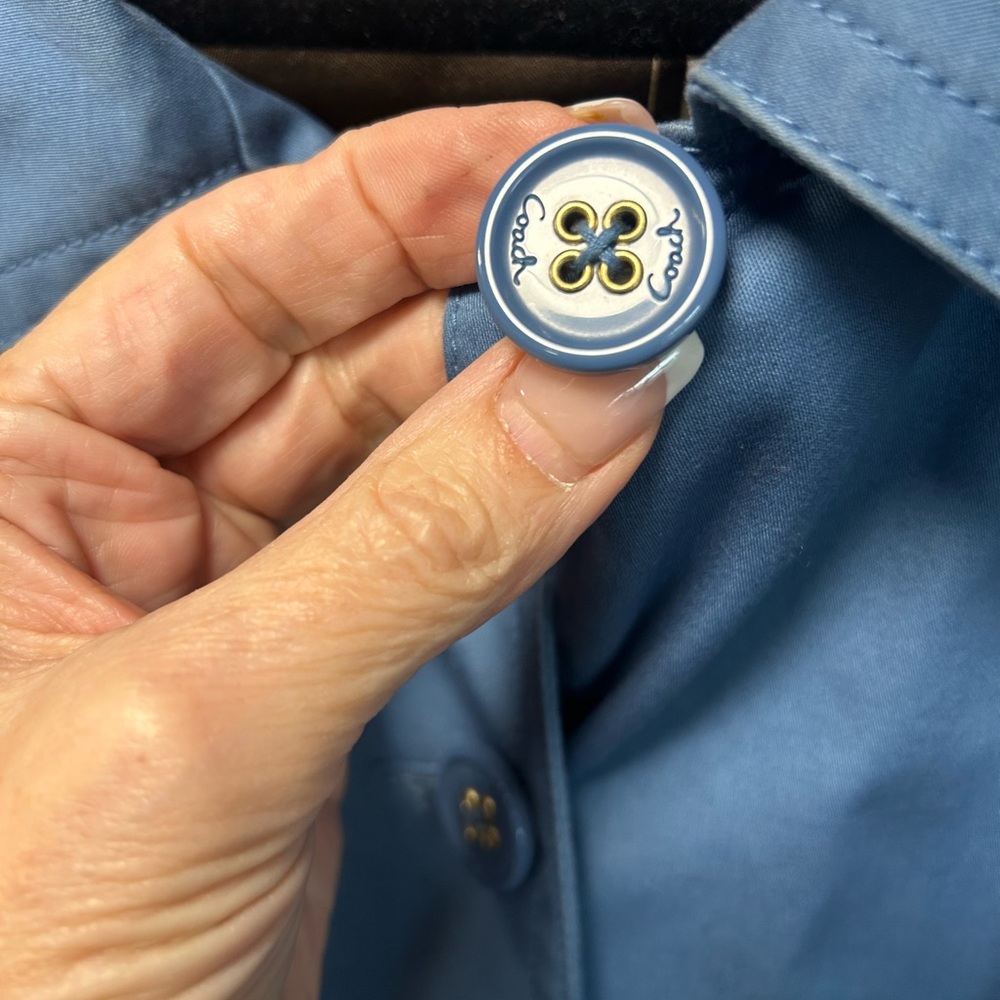 Coach Light Blue Short Trench - Picture 4 of 11